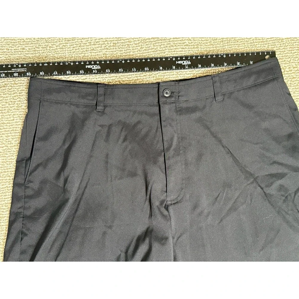 PGA Tour Size 38 Golf Shorts Mens Black Performance Expandable Waist Flat Front